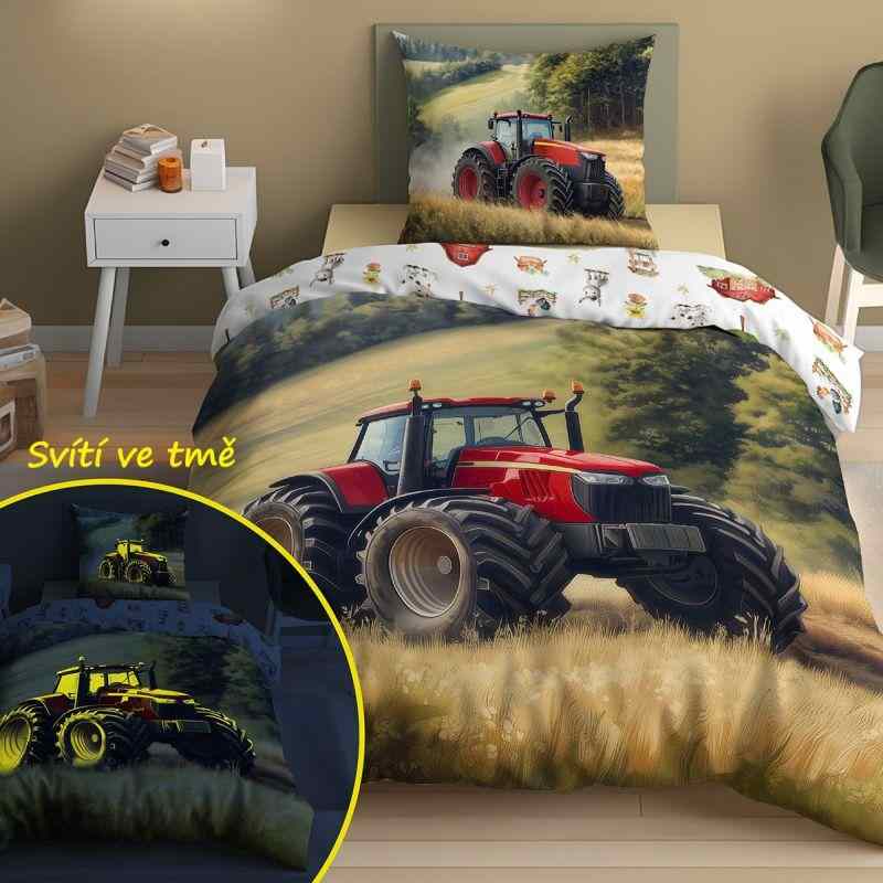Povlečení Traktor z hor svítící 140/200, 70/80