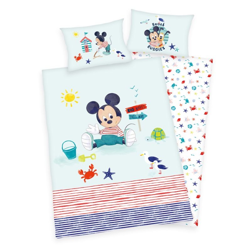 FLANEL BIO Povlečení do postýlky Mickey baby 100/135, 40/60