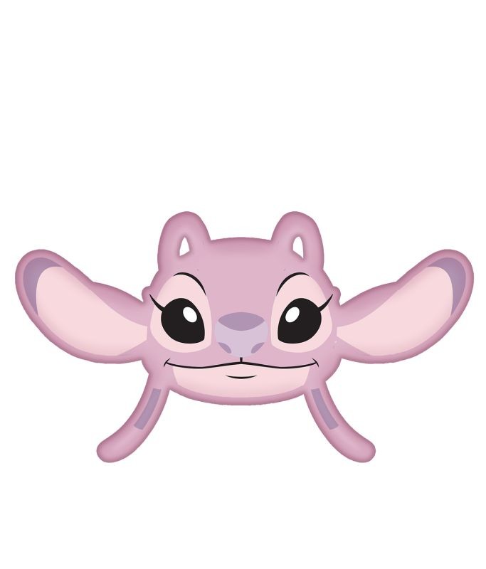 Tvarovaný mikroplyšový polštářek Lilo and Stitch Angel Pink 41x31 cm