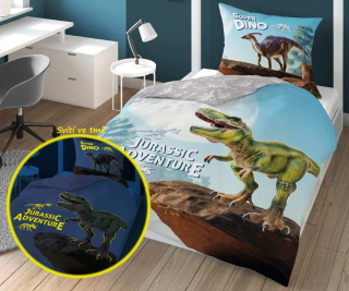 Povlečení Super Dino svítící 140/200, 70/80