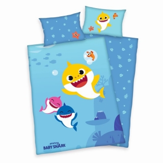 Povlečení do postýlky Baby Shark Bio Bavlna 100/135, 40/60 